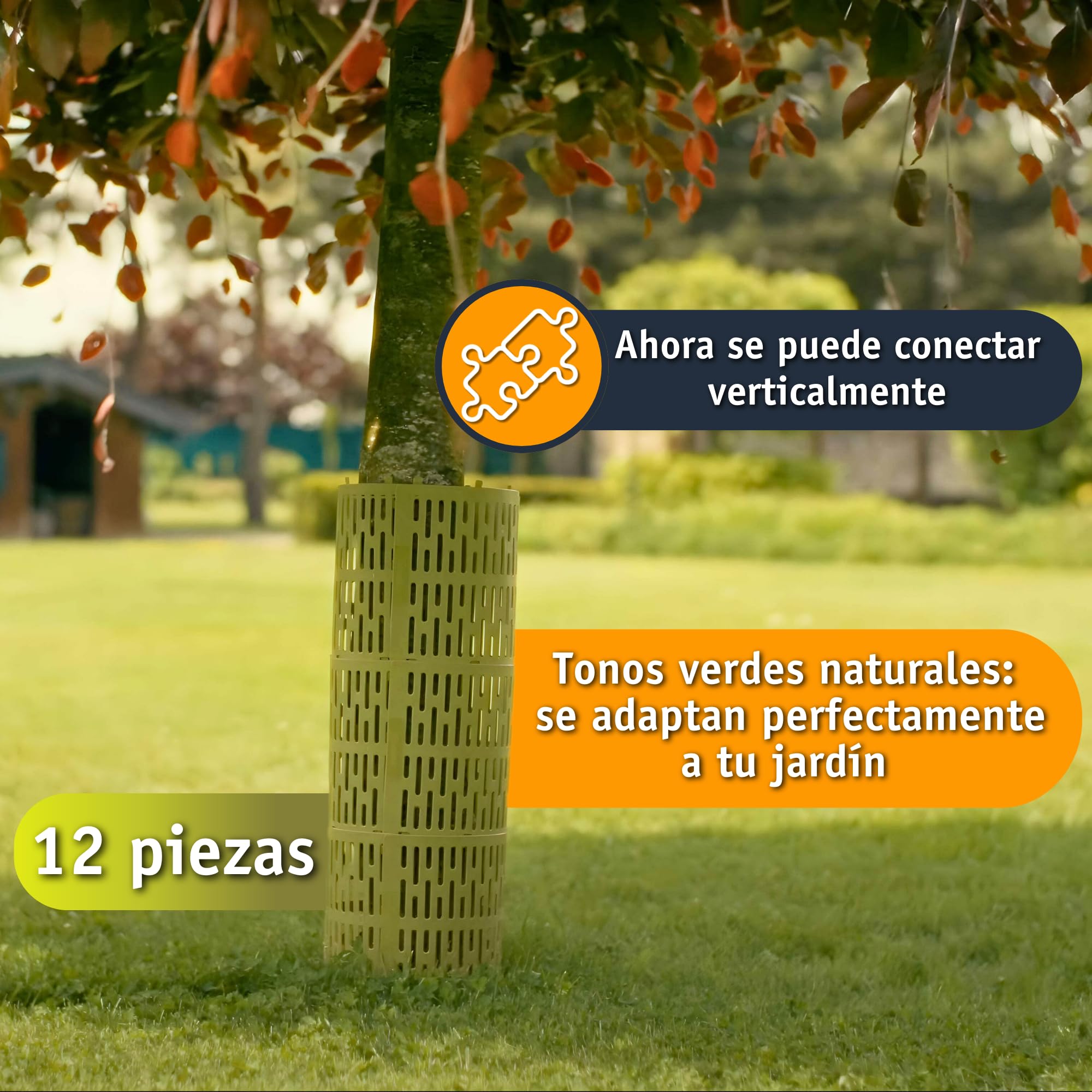 protección Extensible para Troncos de árboles - 12 Piezas (20 x 33cm) contra mordeduras de Animales Salvajes de Caza y segadoras robotizadas - Resistente a los Rayos UV