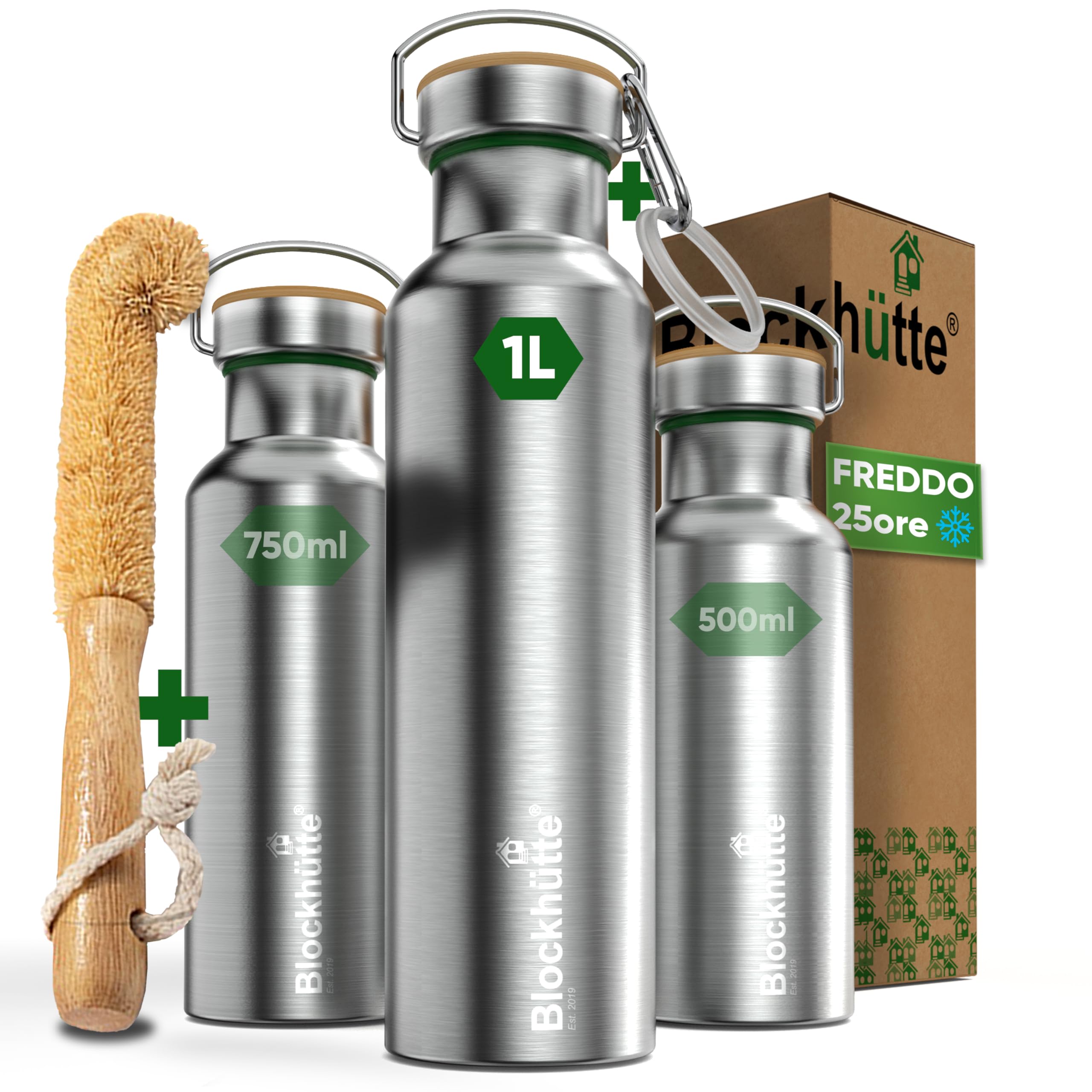Blockhütte Borraccia Termica Acciaio Inox, Thermos per Bevande Calde fino a 13 ore, Bottiglia Termica a prova di perdite, Borraccia Palestra, Bottiglia Acqua lavabile in lavastoviglie