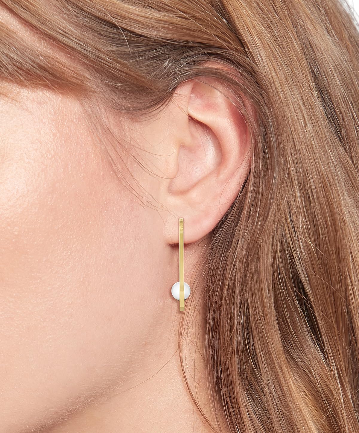 Tommy Hilfiger Jewelry Women's Yellow Gold Beaded Bracelet or Hoop Earrings with Glass Pearls