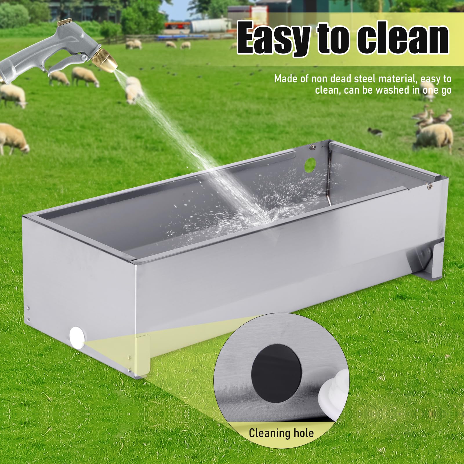 Abbeveratoio Automatico per Cani, Abbeveratoio per Cani in Acciaio Inox di Grande Capacità con Tubo Flessibile Intrecciato e Connettore, per Polli, Oche, Anatre, Ecc.