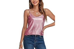 Shimmering Elegance: V-Neck Sparkle Cami Tank Top