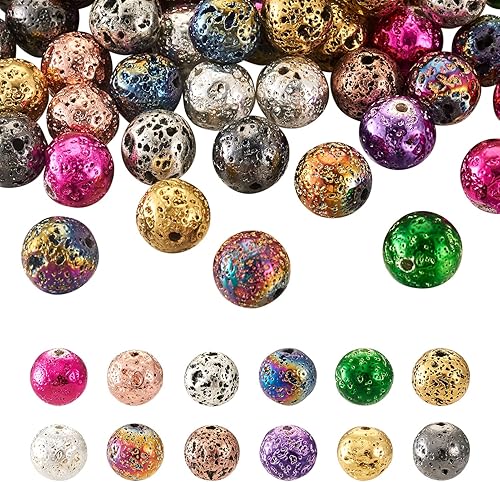 Craftdady 120 cuentas redondas naturales de piedra de lava de 0.394 a 0.394 pulgadas, piedras preciosas volcánicas, cuentas sueltas de energía Craftdady 120 cuentas redondas naturales de piedra de lava de 0.394 a 0.394 pulgadas, piedras preciosas volcánicas, cuentas sueltas de energía