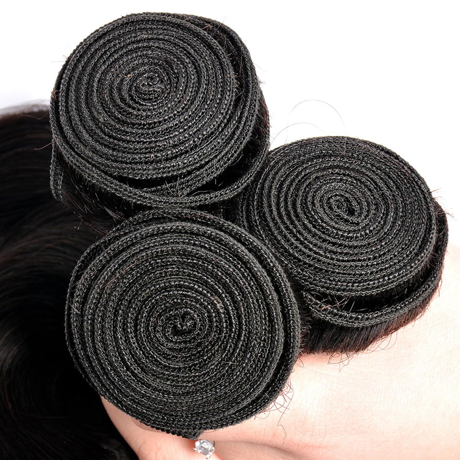 Tissage Naturel Cheveux Humain Straight Human Hair Bundles Double Weft 3 Extensions 50g/Per Nature Black #1B Couleur Tissage en lot Cheveux Naturel 30 32 34 Pouce