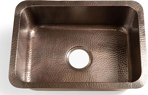Miniatura 8 de Monarch Abode 17098 Fregadero de cocina Milan de cobre puro martillado a mano (21 pulgadas)