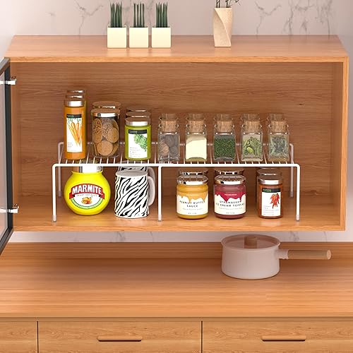 Miniatura 6 de Paquete de 6 estantes de alambre de almacenamiento para gabinete y 2 estantes de alambre expandibles, organizador y almacenamiento de gabinete de