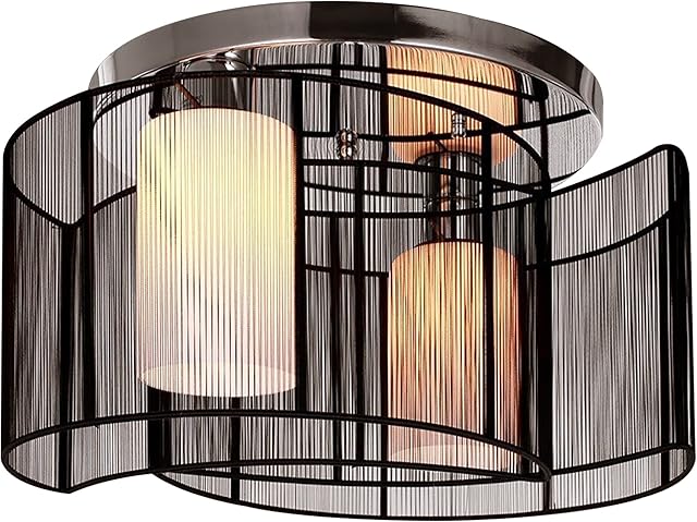 HOMCOM Modern Design Mini Style Flush Mount Ceiling Light Mount with Flush Metal Finish Chandelier for Hallway, Dining Room, Living Room