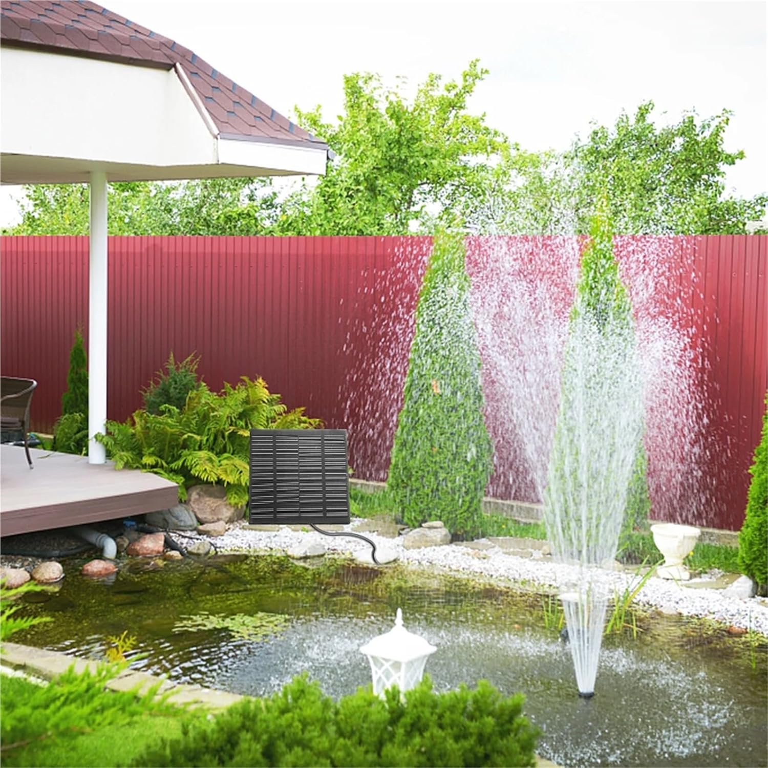 1pcs Solar Hydroponics Submersible Pump Multifunctional with 6 Nozzles Water Pump Filter Decorative Props Portable for Outdoor Garden