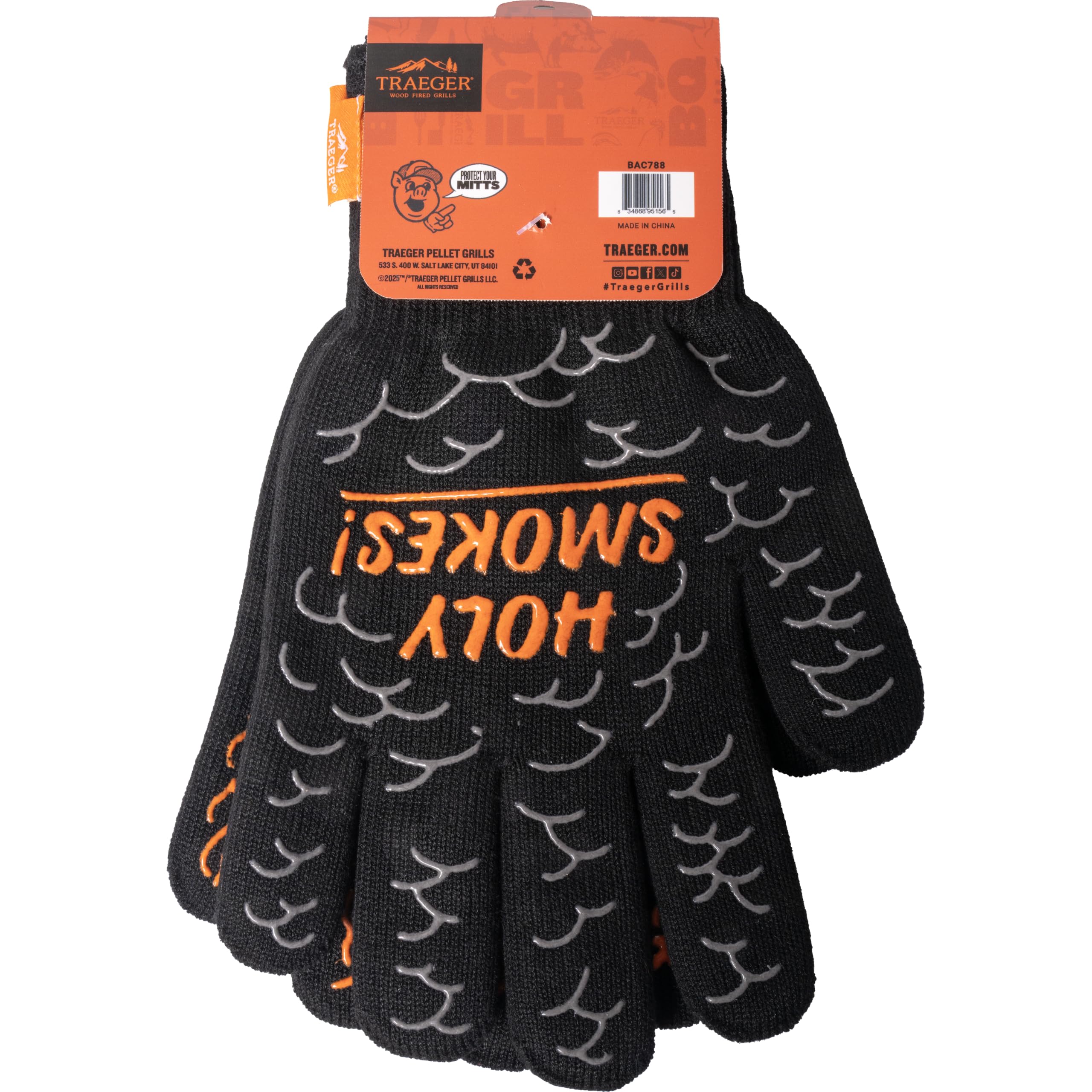 Traeger Gants de Four résistants à la Chaleur avec poignée en Silicone pour Barbecue, pâtisserie, Cuisine, sonde Chaude – Taille Unique