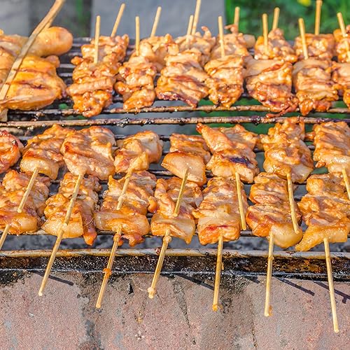 Miniatura 7 de Suclain 500 palitos para asar malvaviscos de 36 pulgadas de largo y 0.197 in de grosor, pinchos de bambú, brochetas de bambú, barbacoa, parrilla,
