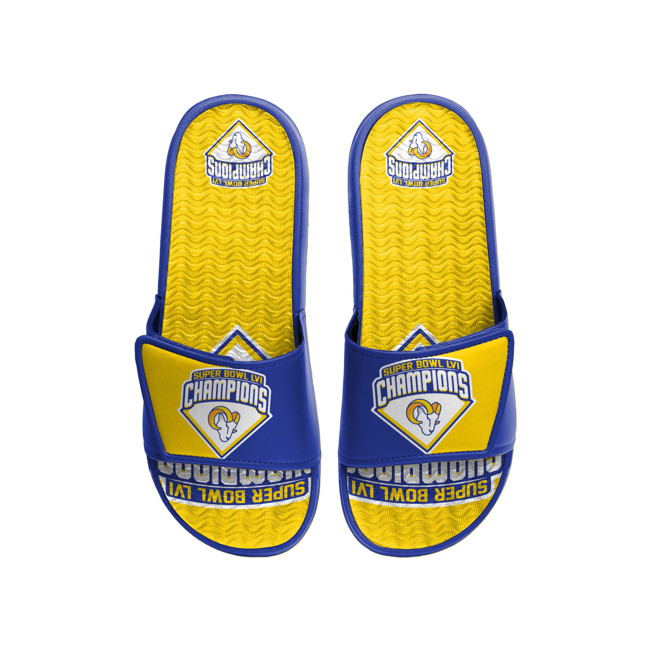 FOCO Los Angeles Rams NFL Super Bowl LVI Champions Mens Gel Slide - M