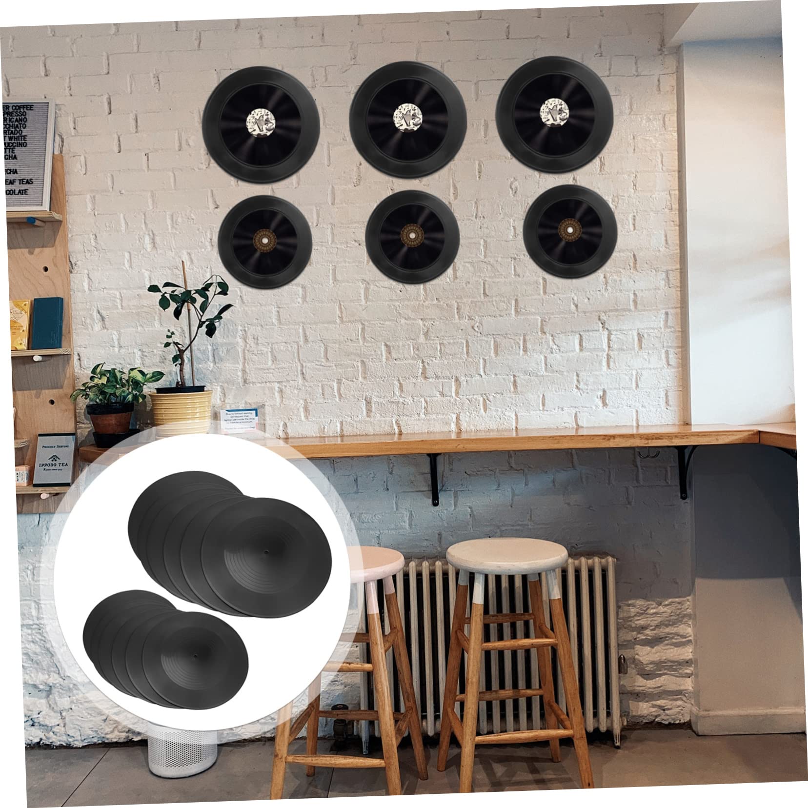 GRIRIW Discos de Vinilo Decorativos Retro, Pack de 12 Unidades