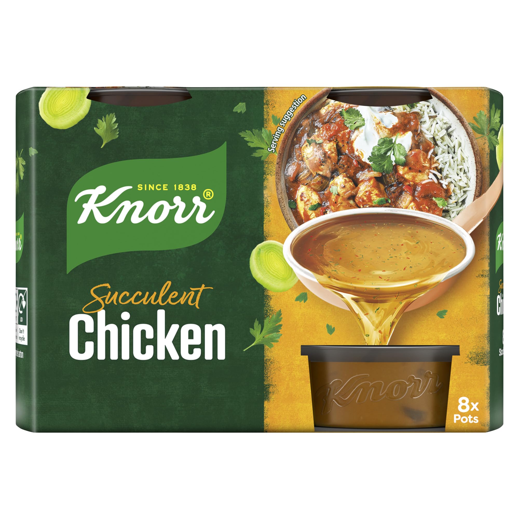 Knorr Chicken Stock Pots gluten-free to add a rich chicken flavour to your dishes 8x 28 g