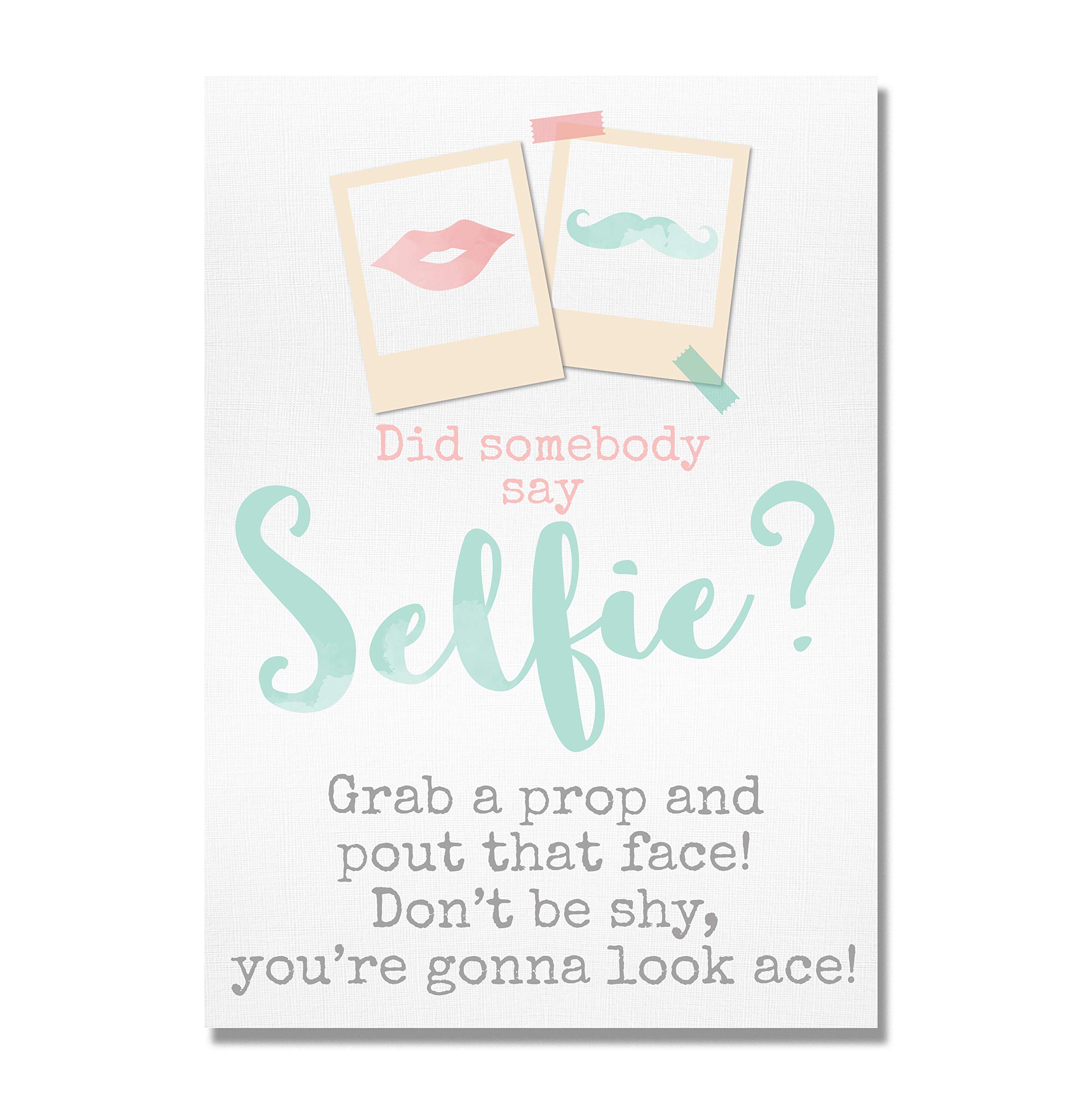 Pretty Selfie Photo Booth Table Sign For Wedding and Party Props (VV)