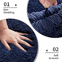 Vista 28 de Alfombra de inodoro blanca 22x24, antideslizante, esponjosa, alfombra de piso para baño en forma de U, lavable, alfombra de contorno para inodoro