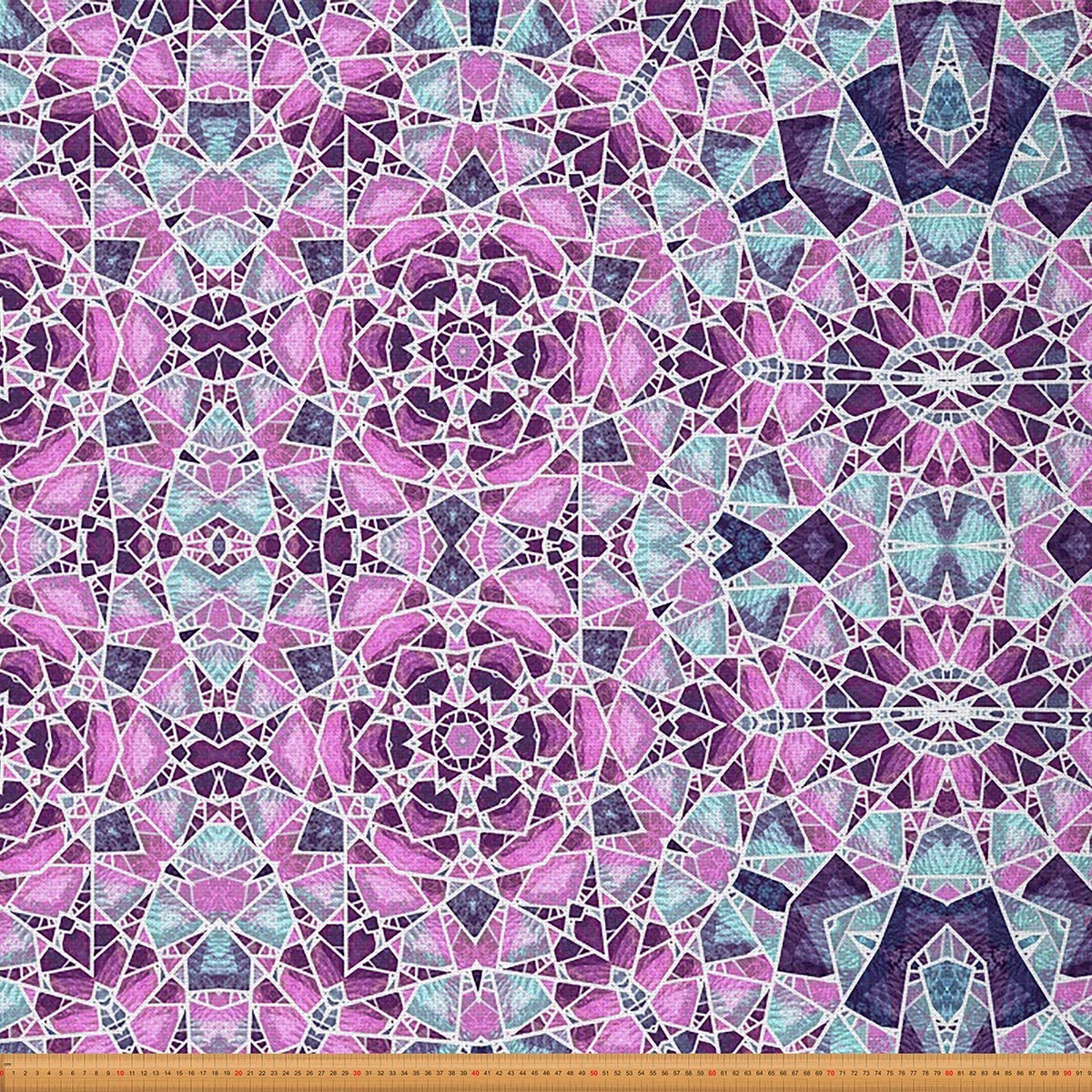 Loussiesd Boho Mandala Fabric by The Yard, Natural Floral for Chairs,Bohemian Hippie Mandala Fabric for Upholstery and DIY Projects,10 Yards,(L920*W150cm) Pink Blue