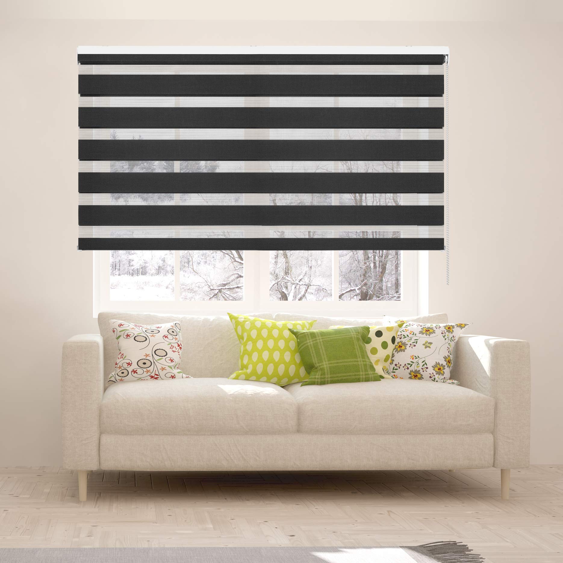 Blindecor Lira dubbellaags rolgordijn, nacht en dag, roze, 140x180 cm