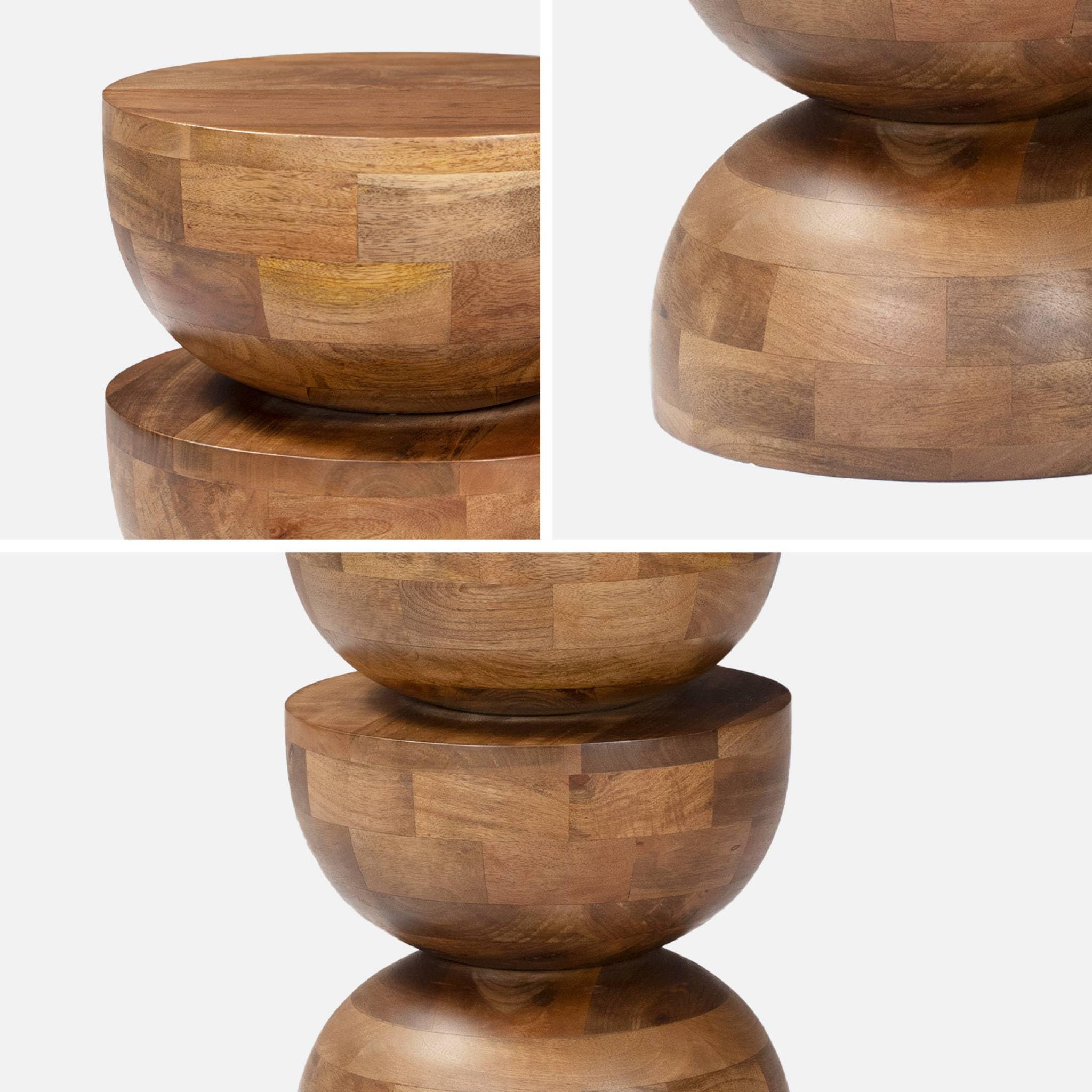 Alice's Garden sweeek - Table d'appoint. Bout de canapé. Table de Chevet. Tabouret en Bois de manguier. Noyer. Sita. Ø30 x H 45cm