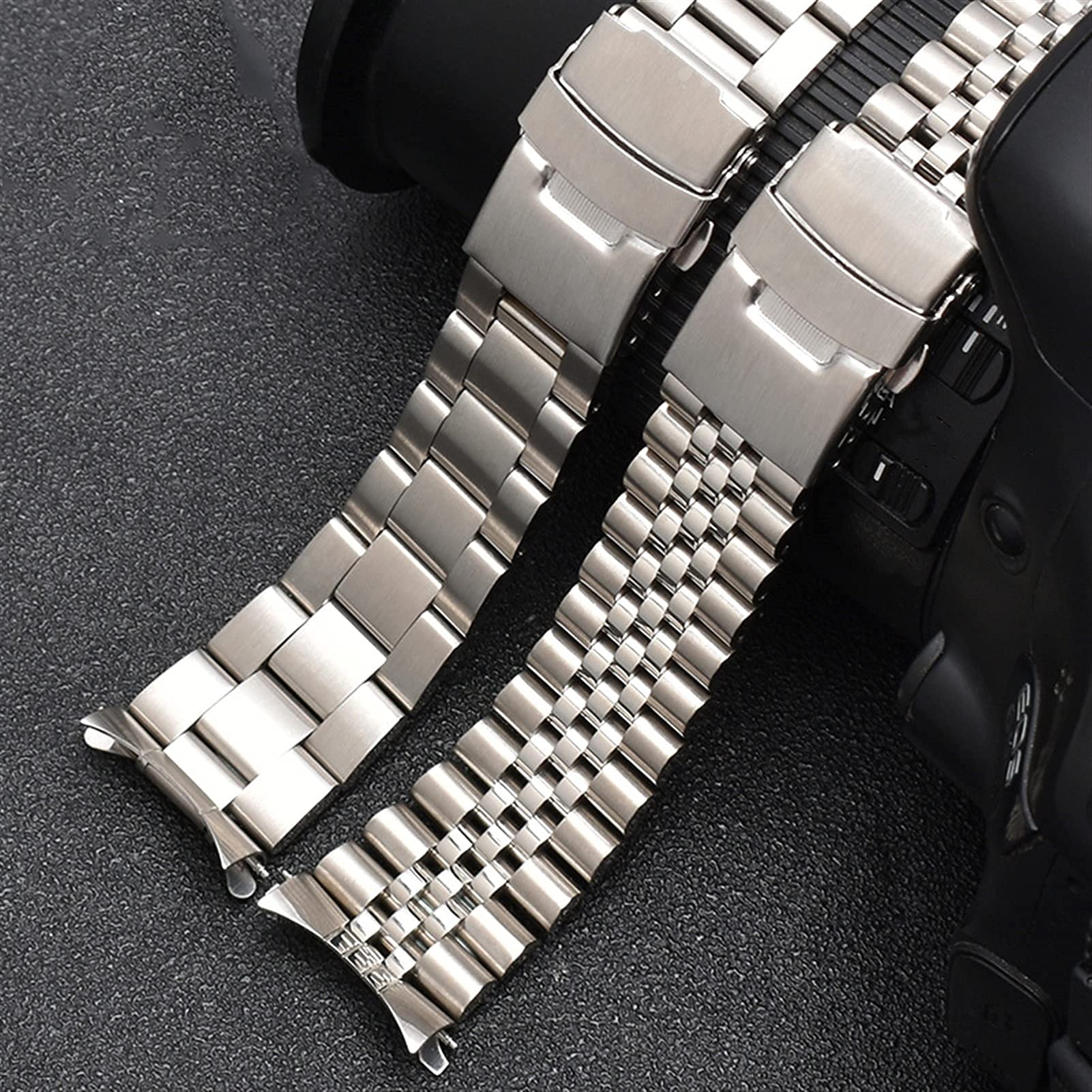 Massives Edelstahlarmband, Schnellverschluss, Metall, gebogenes Ende, Herren-Faltschließe, Armband, Zubehör, 20 mm, 22 mm