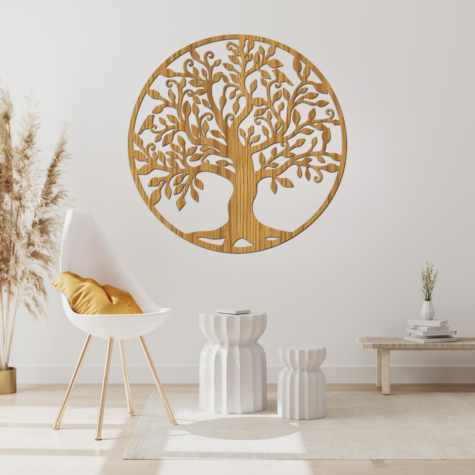 SENTOP HDF0206 Geschnitztes Bild an der Wand aus Holzmaterial für den Innenraum (Eiche, 150 cm)