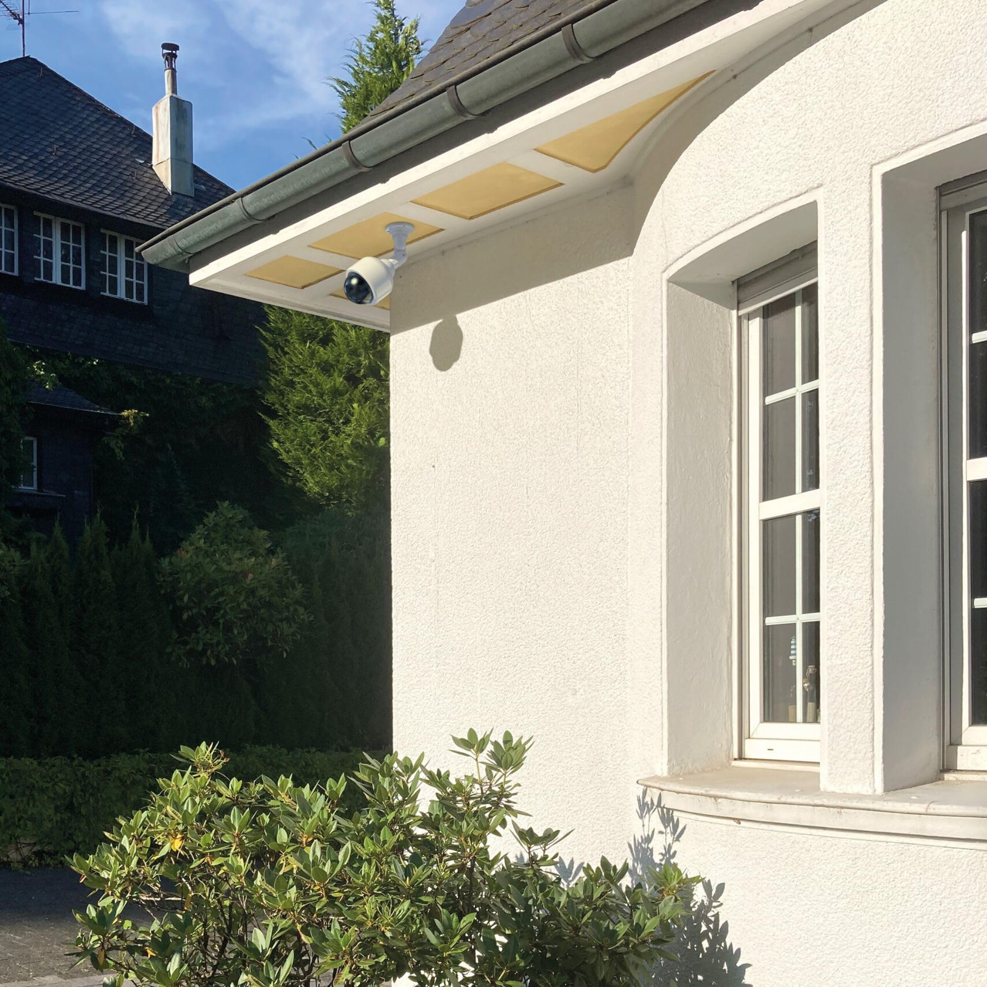 BASI | Set di 3 fotocamere Dome con luce LED lampeggiante | fotocamera Dummy | telecamera di sorveglianza per interni ed esterni protetti | supporto a 360 gradi | bianco | CCTV