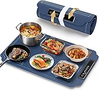 Kourice Food Warming Mat: 4-Level Temp Control, 10s Full-Surface Heating, Rollable Portable Tray for Buffets, Parties & Home