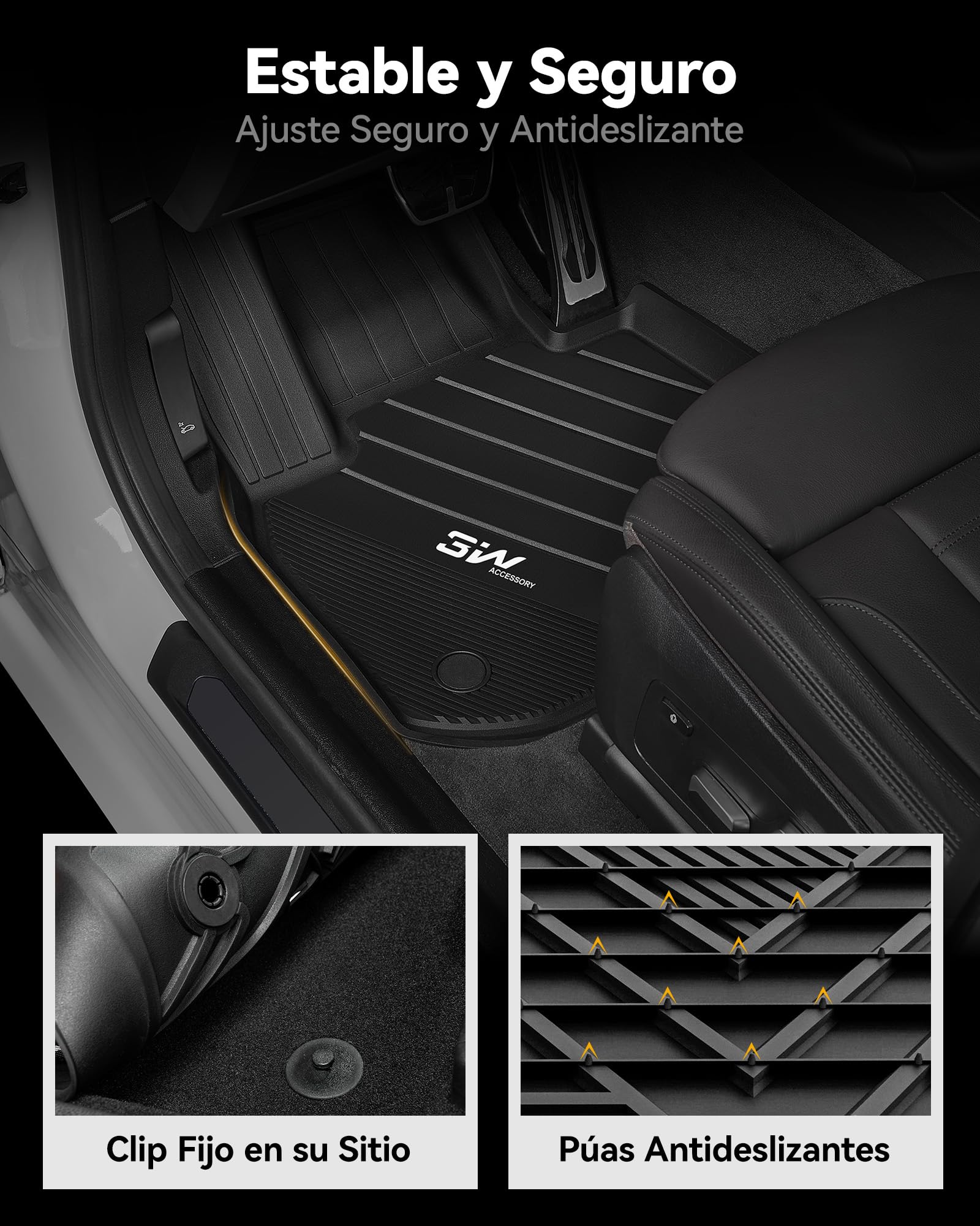 3W Alfombrillas de Coche para BMW X1 U11 2023-2026(Non para xDrive25e PHEV), Thorex™ Alfombrilla para Todo Tipo de Clima para BMW X1 la 1ª y 2ª Fila Juego Completo, Admite Perros, Accesorios, Negro