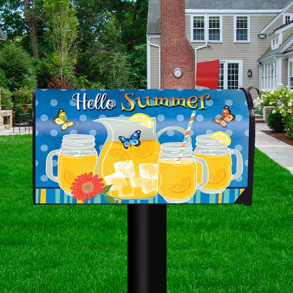 Briarwood Lane Mailbox Cover - Standard Size - Hello Summer Lemonade for Summer Mailbox Cover