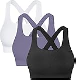 Sports Bras for Women High Support Adjustable Straps Padded Cross Back Sport Bra for Workout Yoga Running Gym