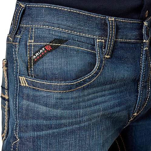 Miniatura 5 de Ariat FR M5 Slim DuraStretch - Jeans apilables de pierna recta, mezclilla para hombre, Azul