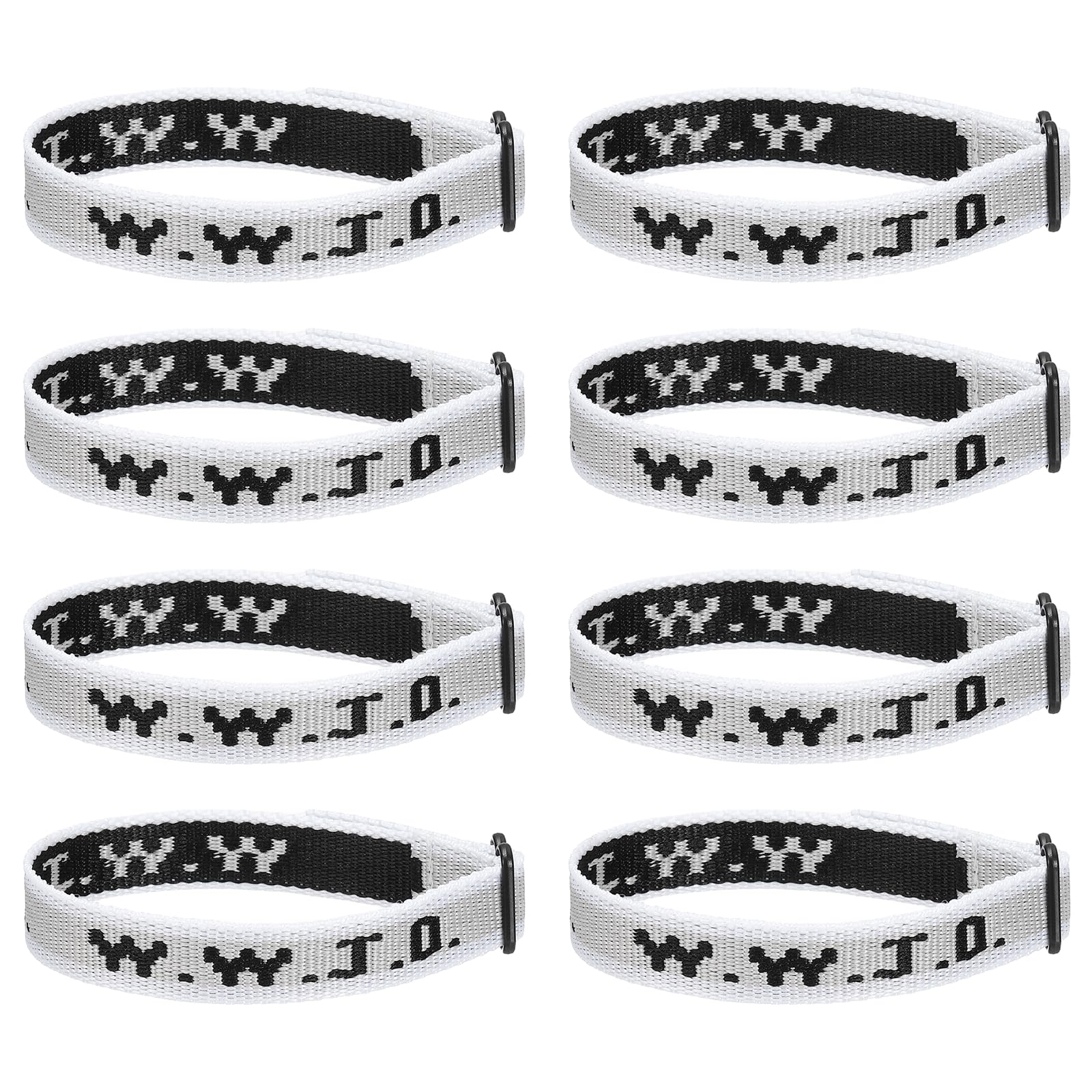 PATIKIL 8Pcs W.W.J.D Bracelets, Christian Gifts Wristbands Adjustable Woven Wristbands What Would Do Bracelet Braided Bracelets, Gray