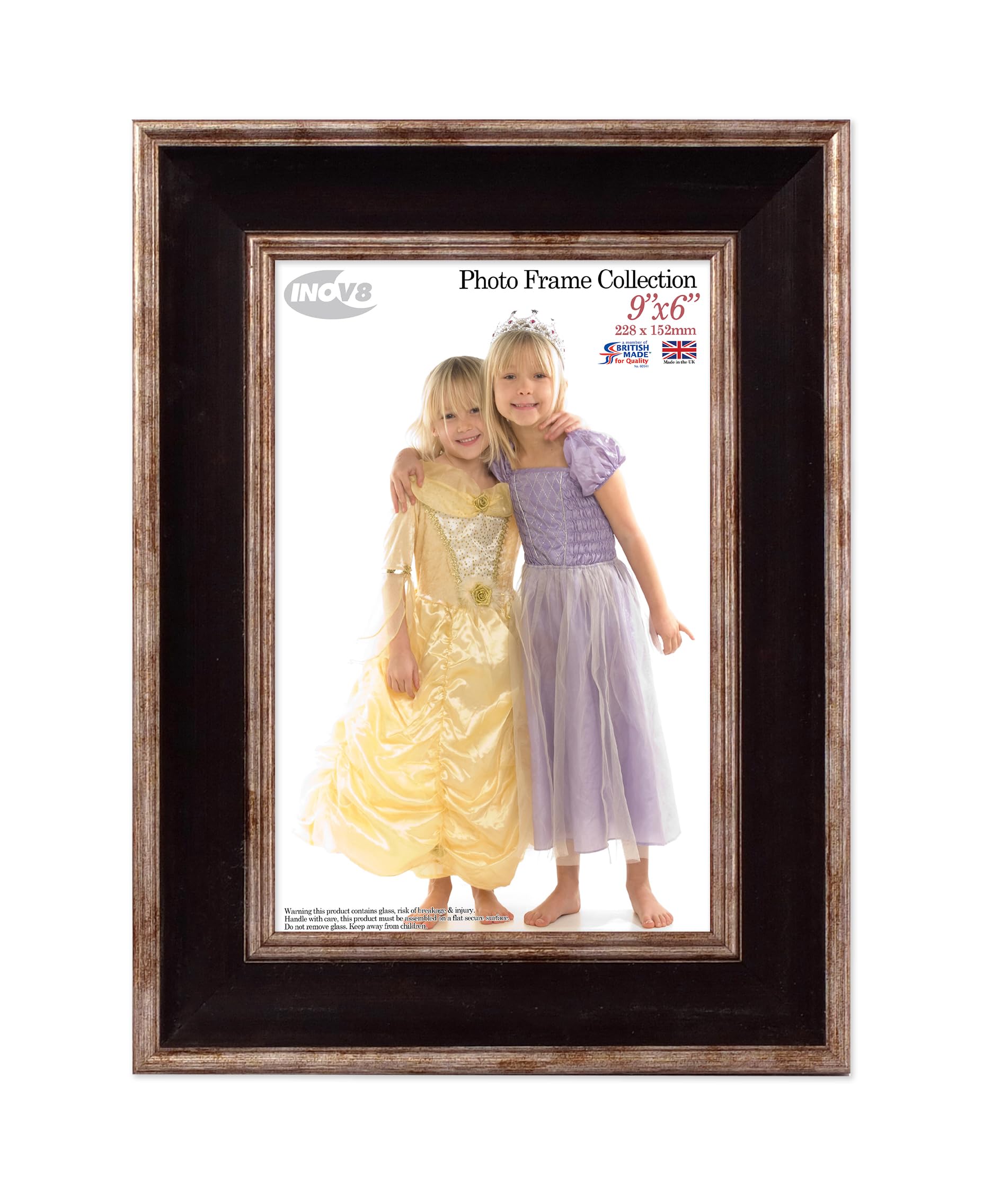 Inov8 Washed Black British Made Picture/Photo Frame, 9X6-Inch, Large
