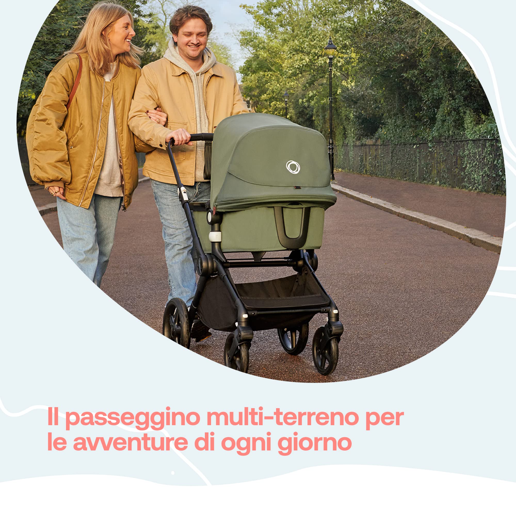 Bugaboo Fox Cub, Passeggino Multi-Terreno Leggero e Resistente, Design Robusto e Cappottina Extra-Large, Sistema di Chiusura in un Unico Pezzo che Resta in Piedi, Desert Beige