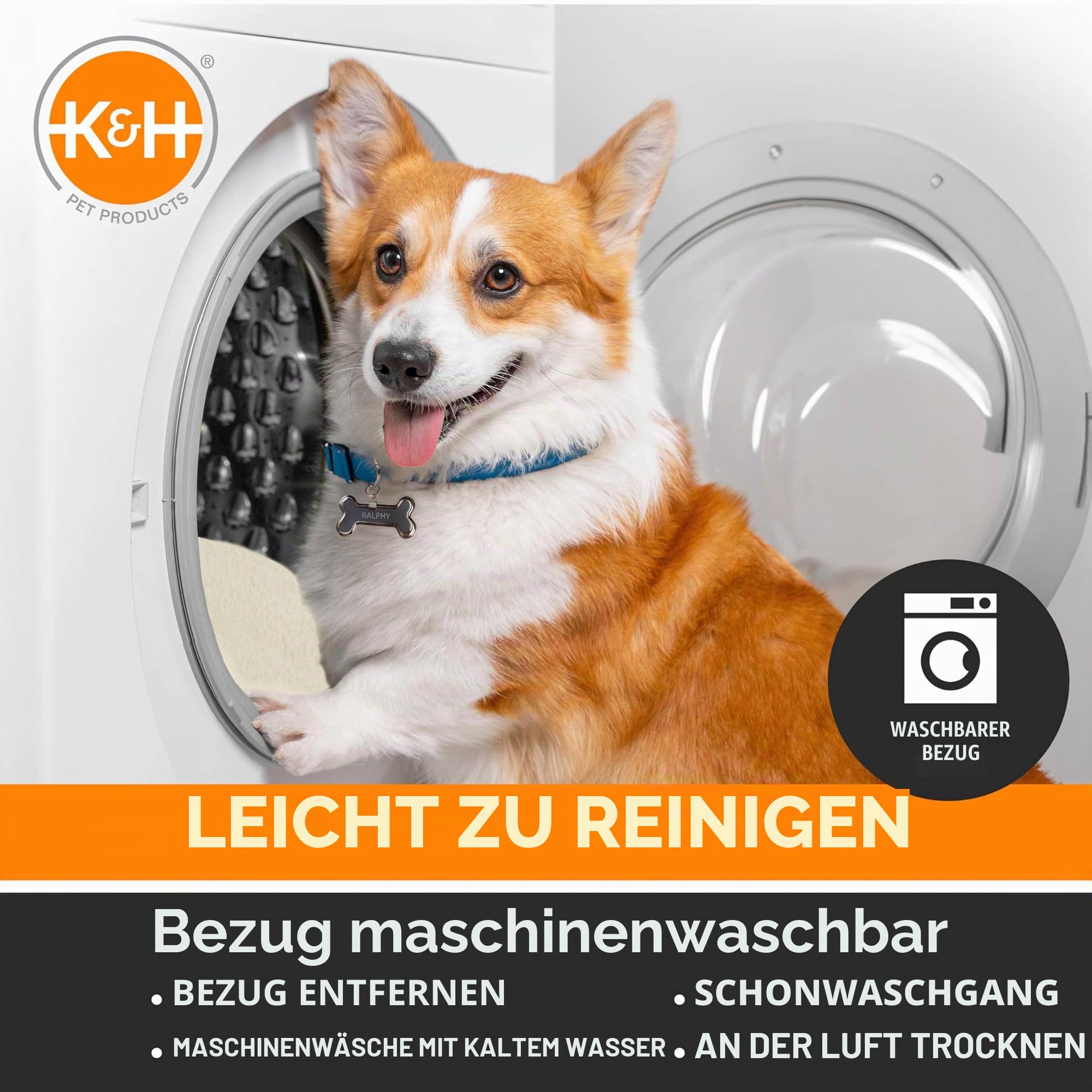 K&H Pet Products Beheiztes Haustierbett, für den Außenbereich, 35,6 x 45,7 cm, Hellbraun