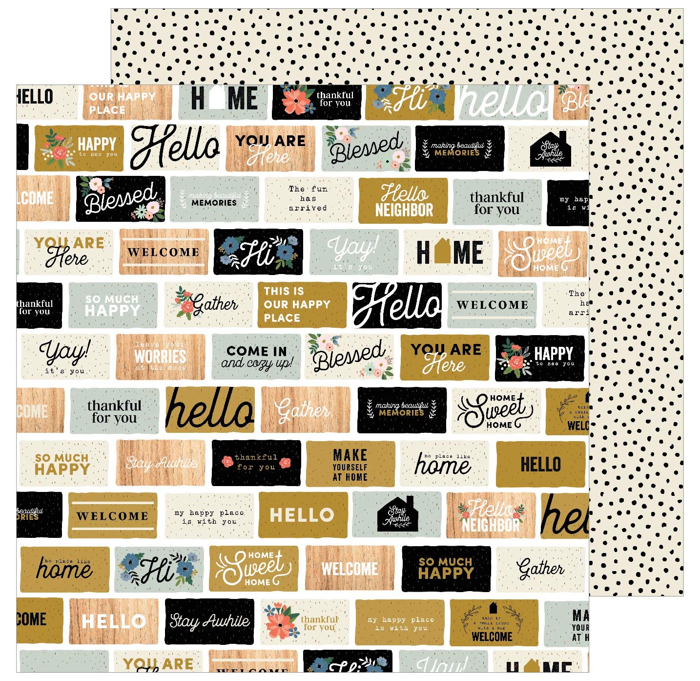American CraftsPebbles AVENUE PAPER 12" HO, Welcome Home