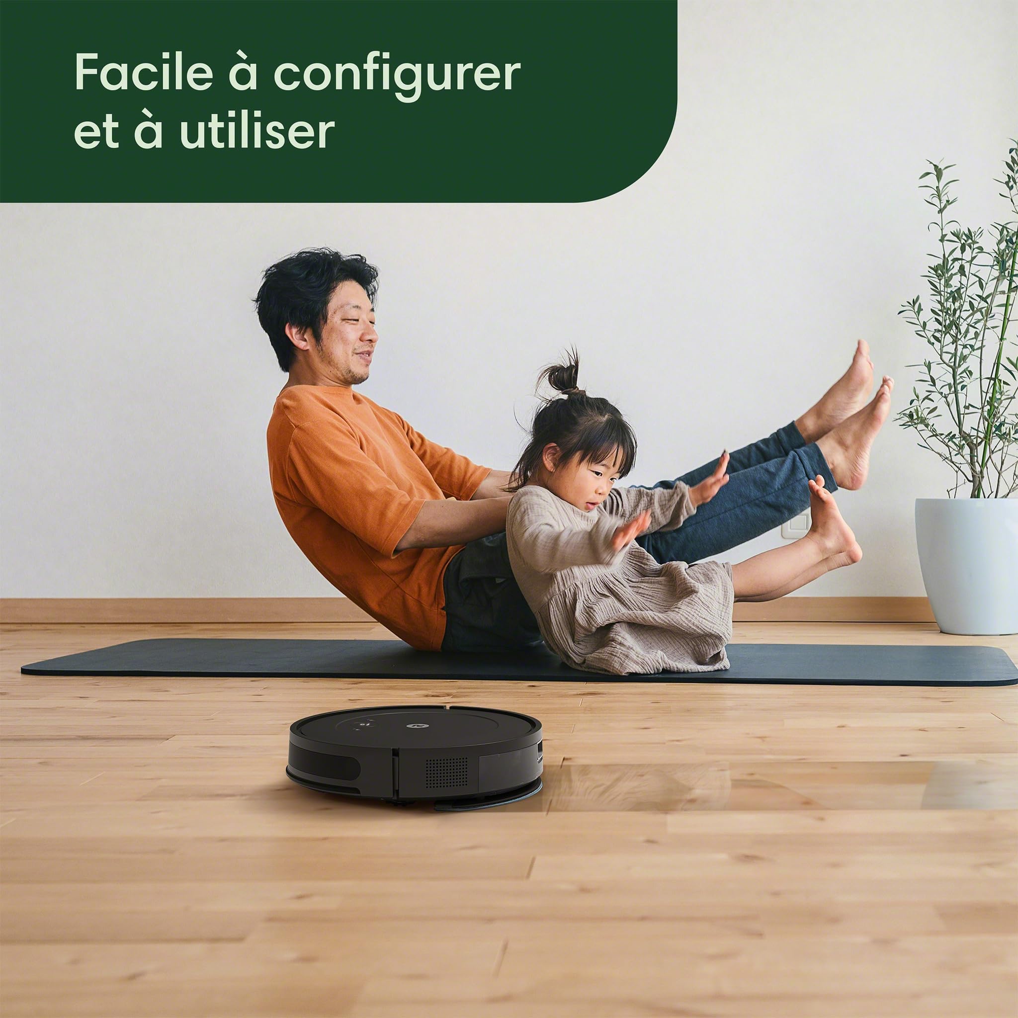 iRobot Roomba Combo Essential (Y0110) - Robot Aspirateur et Laveur Connecté - Efficace et Puissant - Système de Nettoyage en 4 étapes -3 Niveaux d'aspiration - Programmable Via Application ou Voix