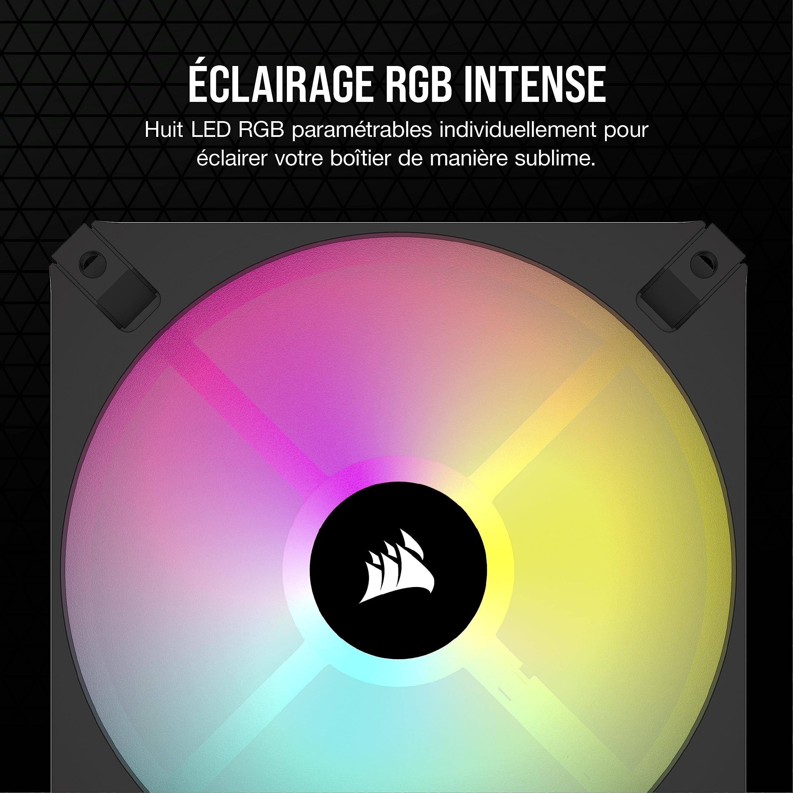 Corsair iCUE AR120 RGB Digital 120mm Compatible ARGB Ventilateurs - Pack de Trois - Noir
