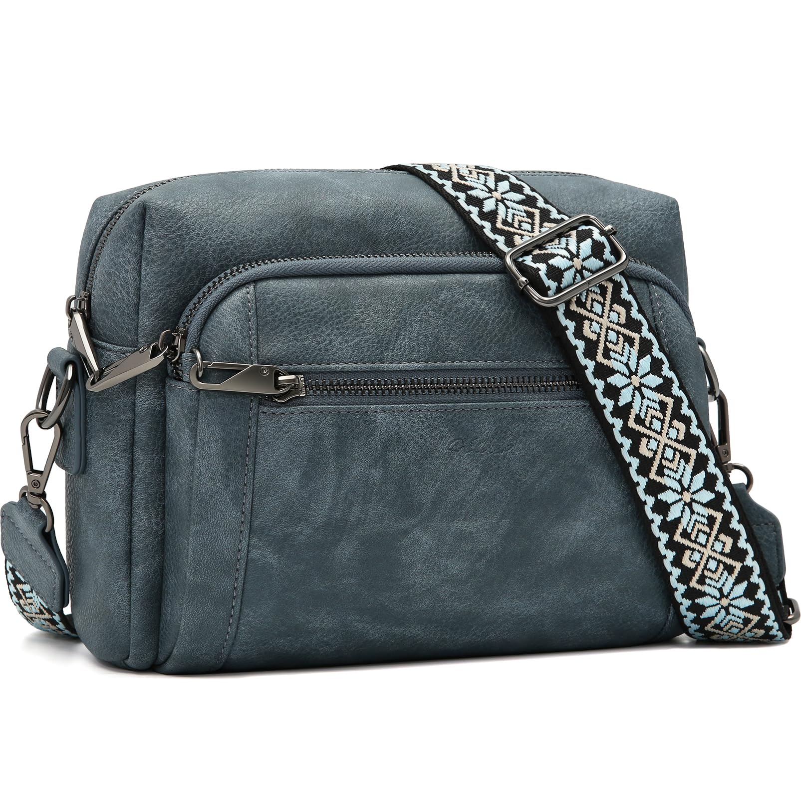 Small Leather Crossbody Bags for Women Anti theft Purses and Handbag Shoulder Hangbag with Wide Strap Tassel