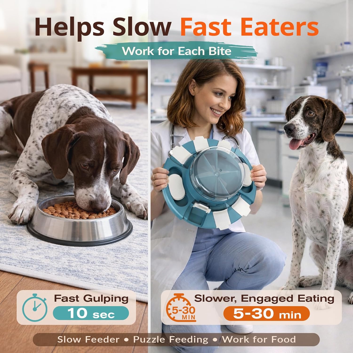KADTC Dog Puzzle Toy, 2 Levels of Challenge, Push-to-Release Treat Dispenser Slow Feeder & Mental Stimulation Enrichment Toy for Small Medium Large Dogs