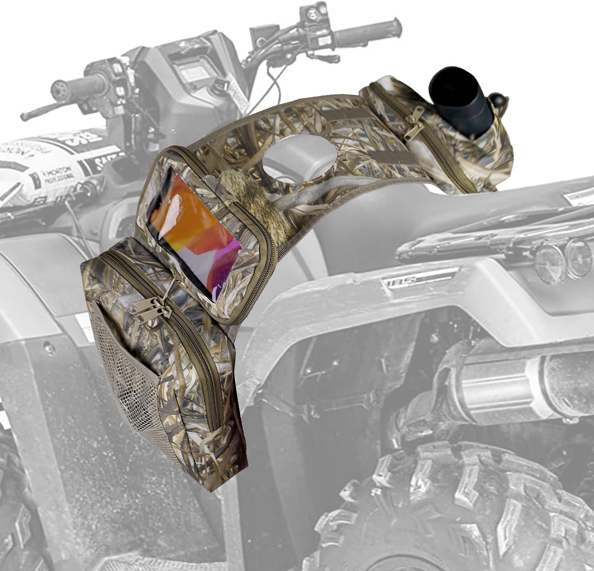MYDAYS ATV Saddle Bag,Cargo Tank Phone Bag Storage Luggage for ATV UTV Snowmobile Motorcycle (Camo1)