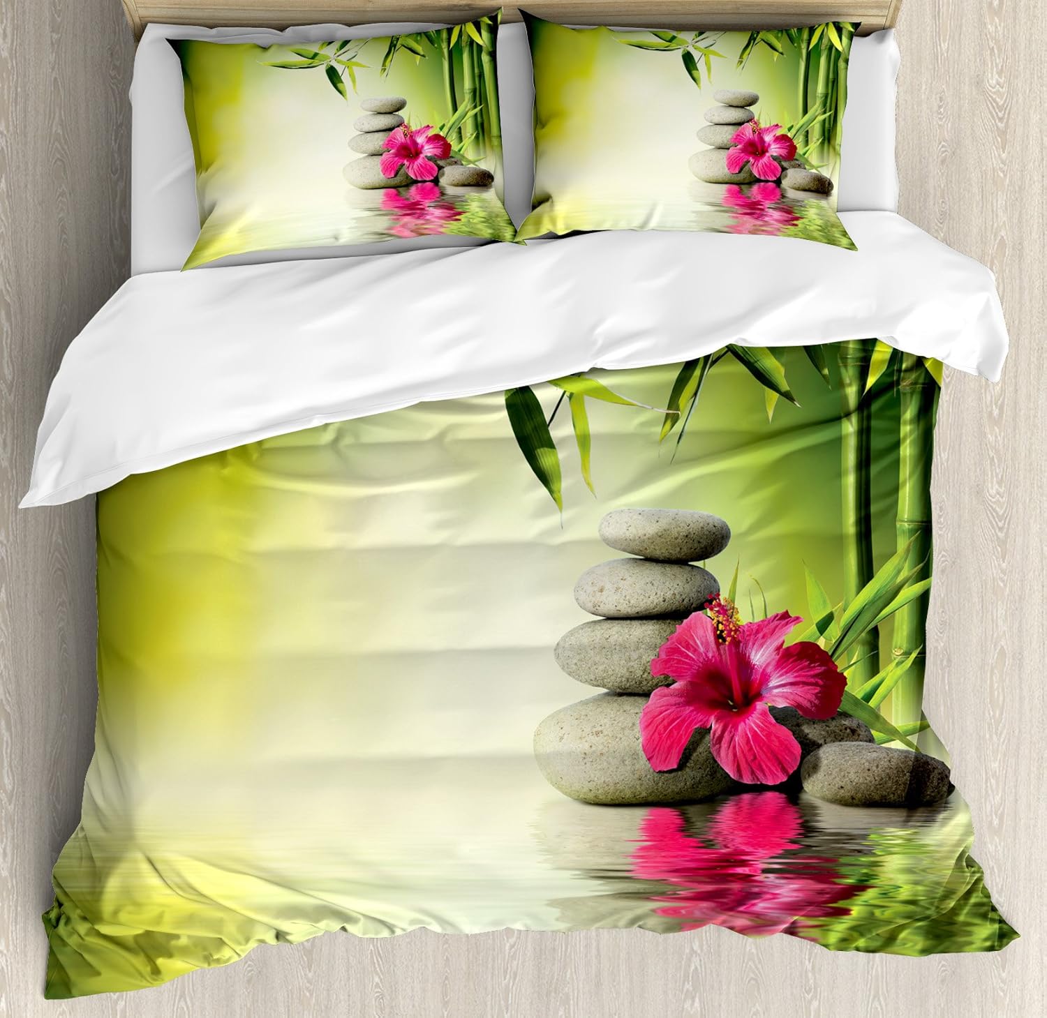 Ambesonne Peacock Duvet Cover Set, Peacock Illustration Exotic Wildlife Feather Ornament Vintage Oriental, Decorative 3 Piece Bedding Set with 2 Pillow Shams, Queen Size, Violet Blue Green Pink