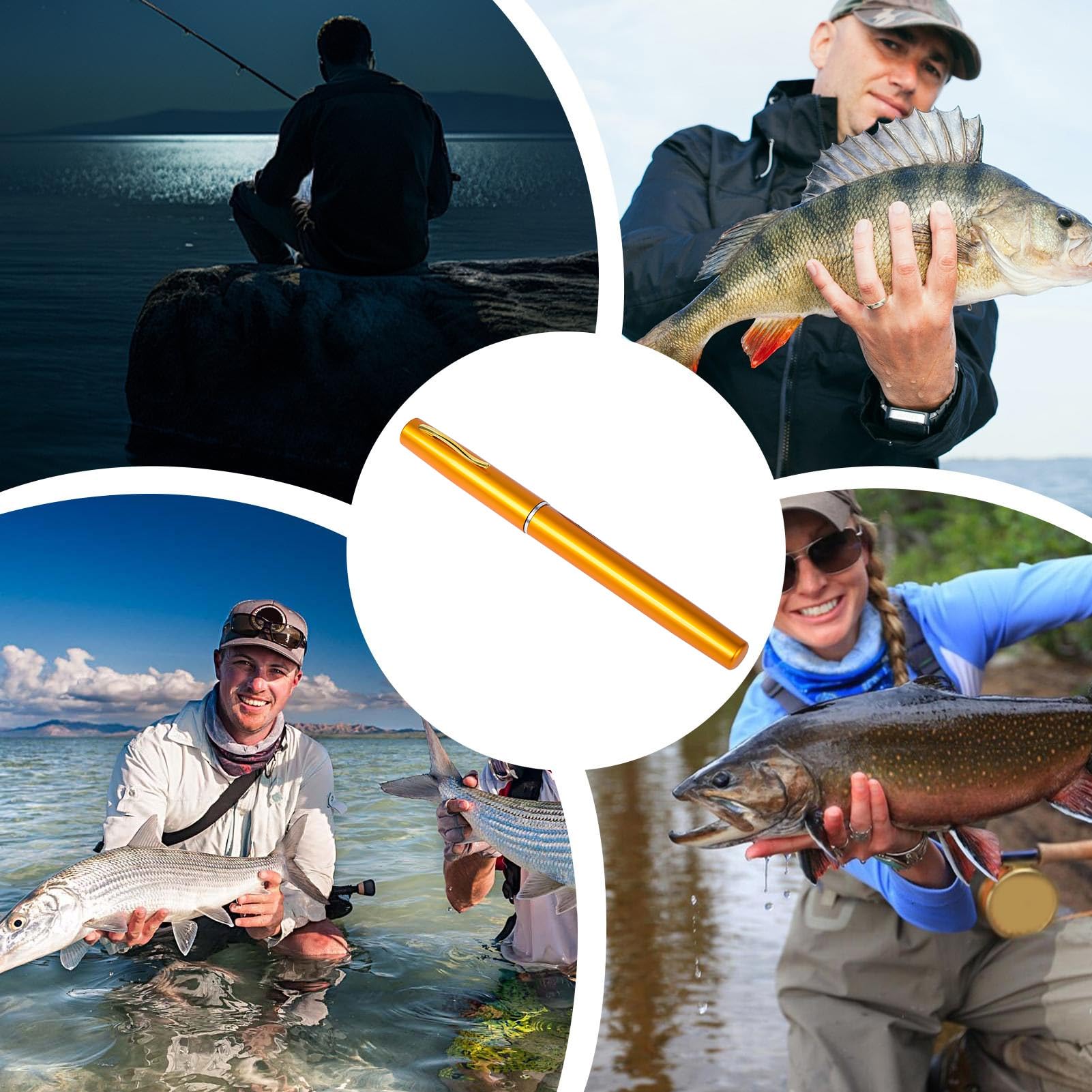 Pocket Rod, długopis wędkarski, długopis wędkarski, długopis i kołowrotek Combo kieszonkowy wędkowanie, długopis wędkarski, mały fishing na urodziny, wakacje, inne specjalne okazje,