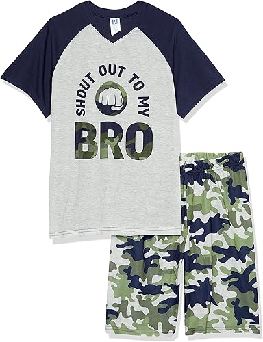 The Children's Place boys Short Sleeve Top and Shorts,2 Piece Pajama Set