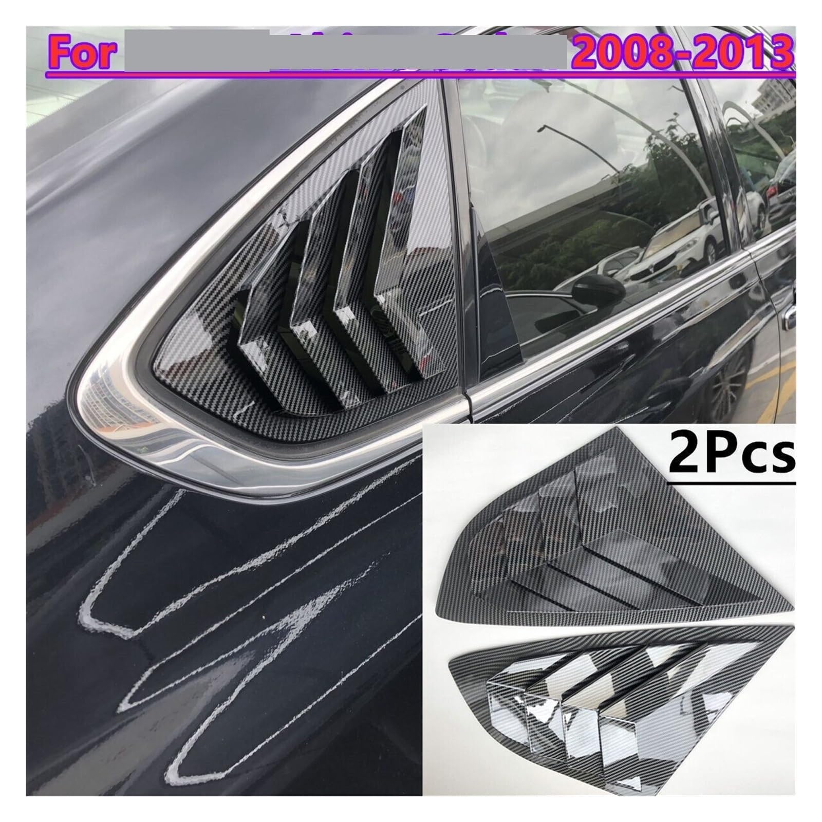 ABS Carbon Fiber Car Rear Side Vent Window Scoop Louver Cover Trim Compatible For Nissan Altima Teana 2008 2009 2010 2011 2012