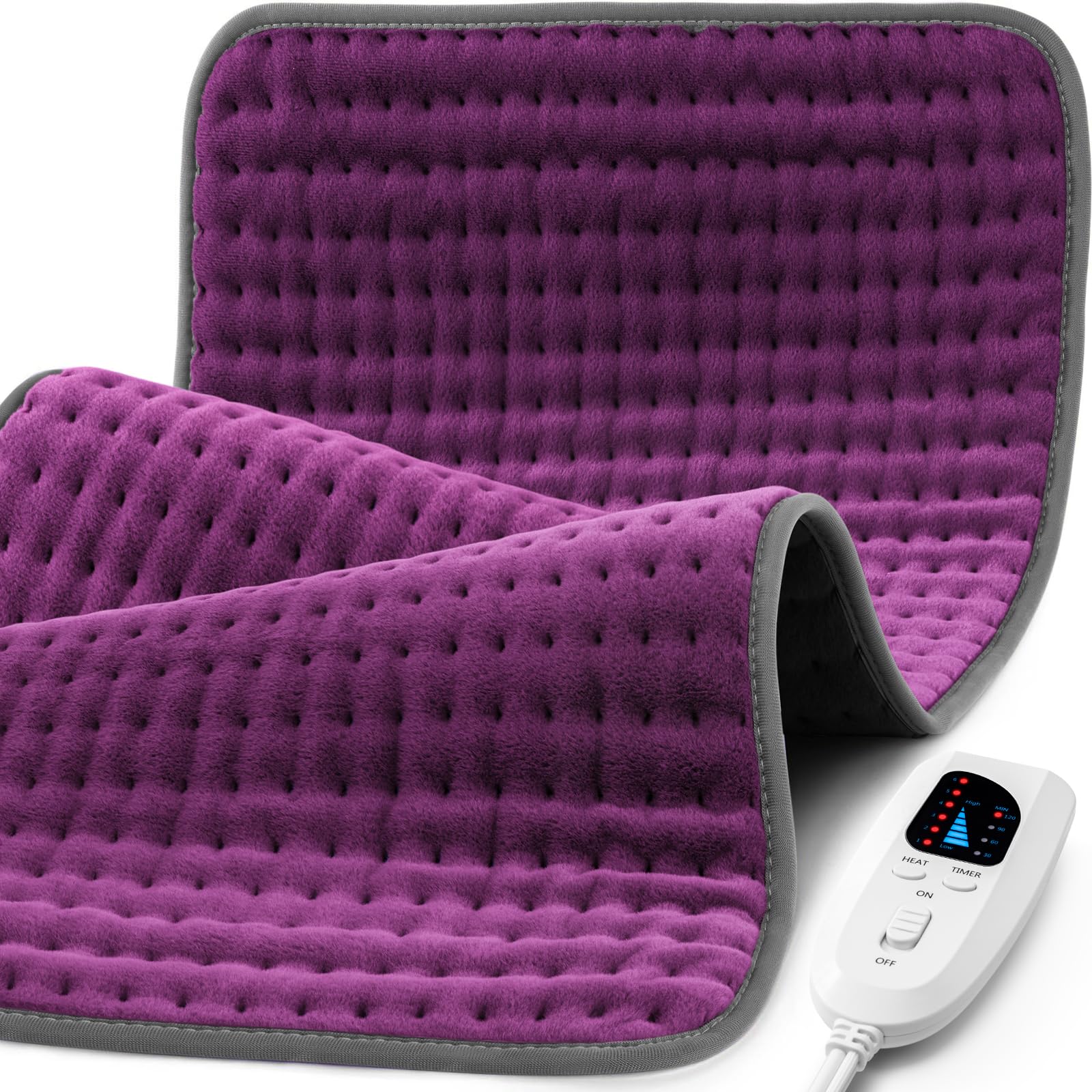 17"x33" Heating Pad XXXL for Back Pain, Extra Large Heated Pad for Neck/Shoulders/Legs/Knees/Feet/Cramps, Birthday Fathers Mothers Day Gifts for Mom Dad Women Men Grandma Her, 6 Heat Settings Auto-Off