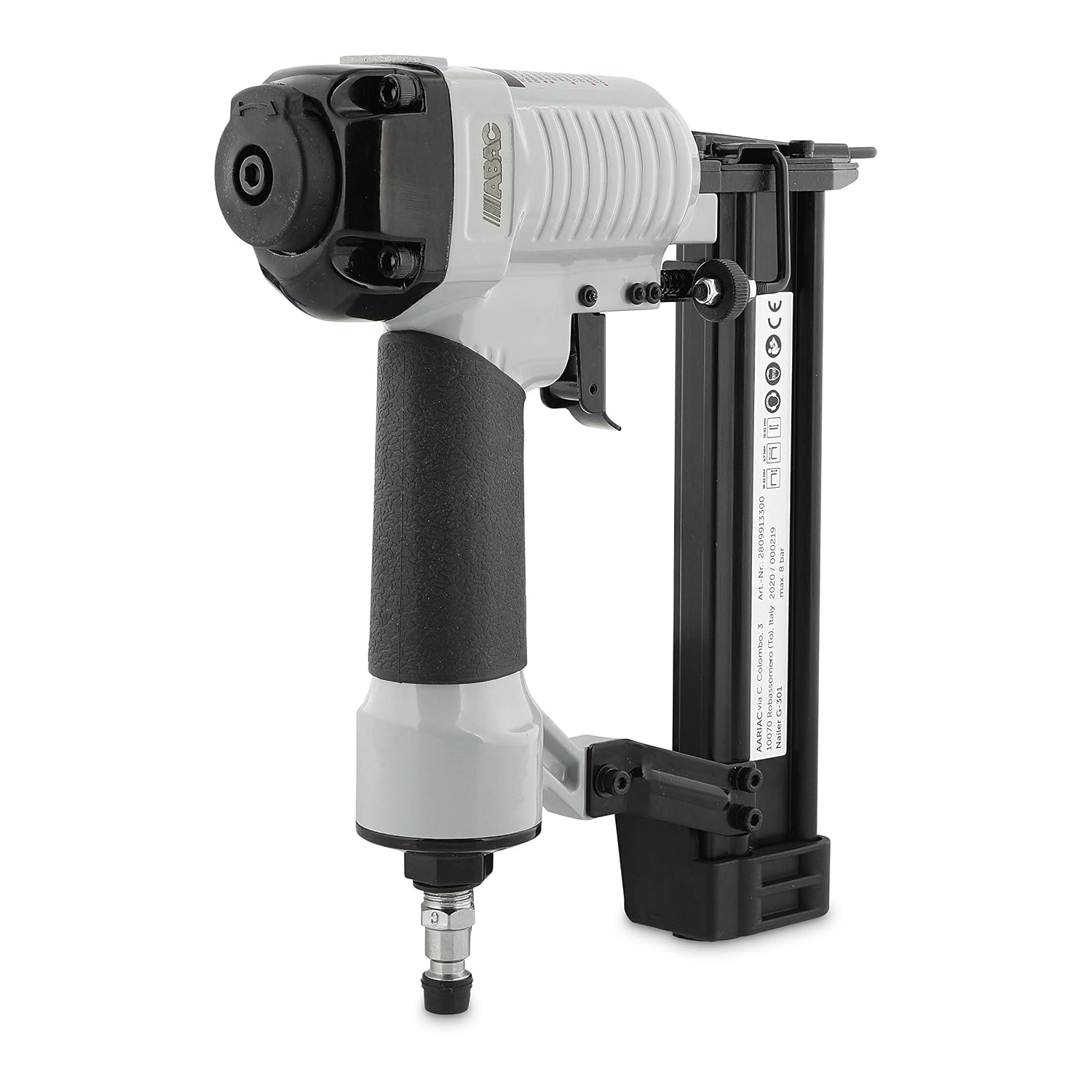 ABAC Combination Nailer G-301, Plastic Case with Accessories (Hex Key 3 and 4 mm + Plastic Bottle), Up to 100 Nails or Clips