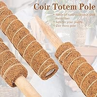 Vista 3 de 2 postes de musgo de coco de 12 pulgadas para plantas trepadoras con 4 lazos ajustables para plantas, palo de tótem de musgo de coco para extensión