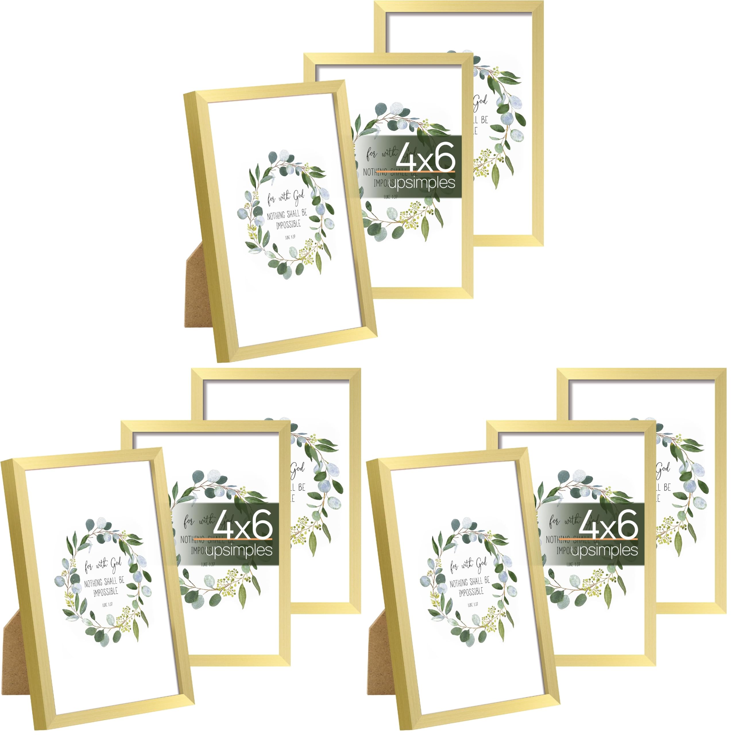 upsimples 5x7 Picture Frame Glass, Thin Border, Black Photo Frames, 3 Pack