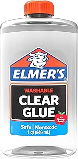 Elmer's Clear Liquid School Glue, Slime Glue, & Craft Glue | Large 1 Quart for School Supplies & Slime Supplies | Washable...