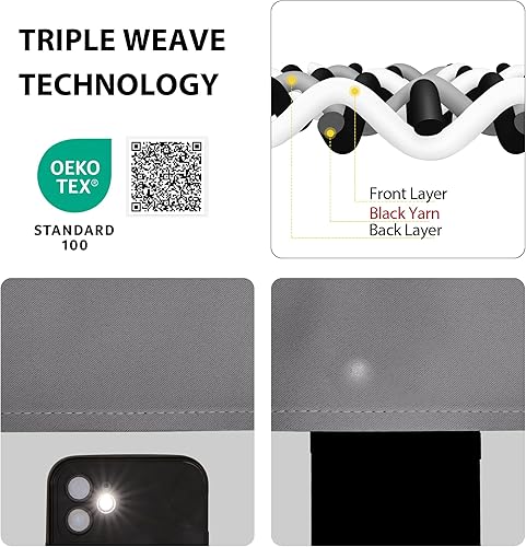 Miniatura 4 de NICETOWN Cenefas grises para ventanas, cenefas de cortina de cocina con aislamiento térmico para oscurecer la habitación, cenefas de baño con