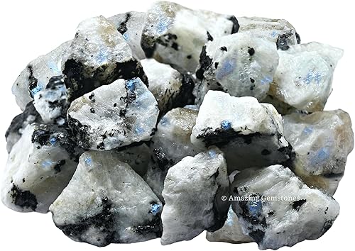 Miniatura 2 de Cristales crudos y piedras curativas de piedra lunar arcoíris, rocas naturales para hacer rodar y hacer tú mismo, piedras y cristales crudos (1